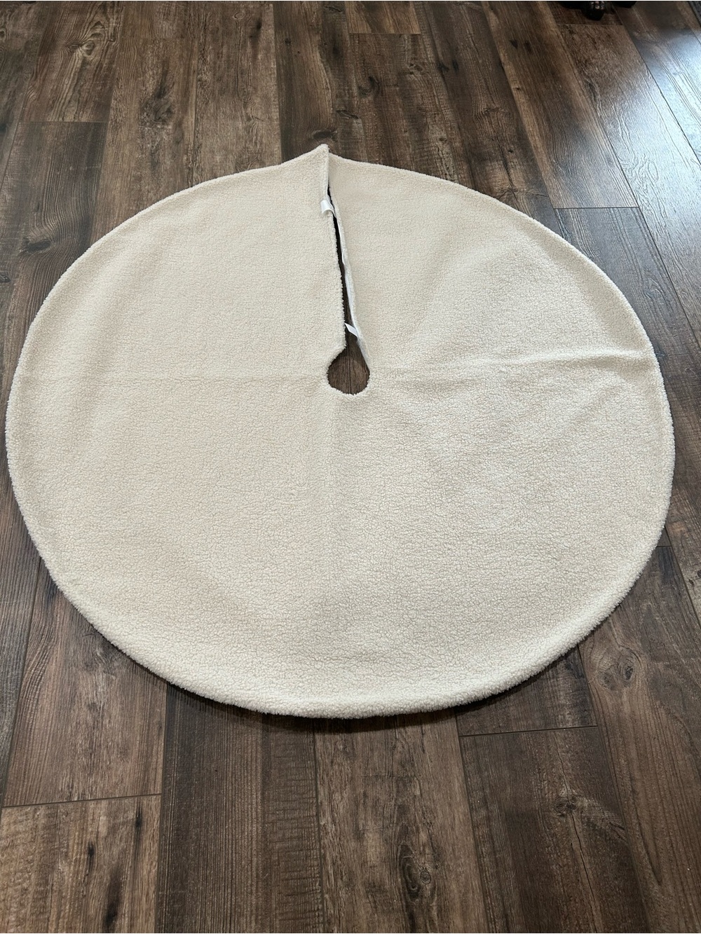 Beige Sherpa Christmas Tree Skirt - Picture 2 of 8